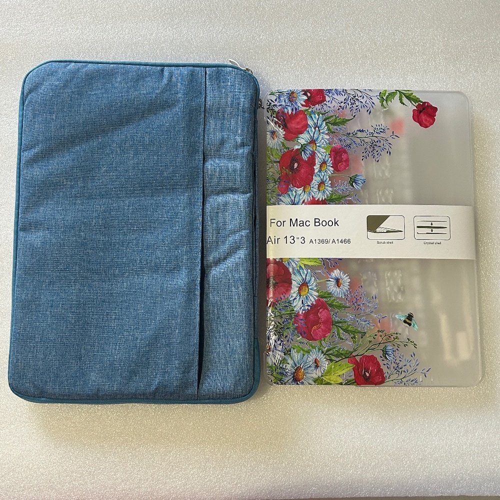Karabi 5 in 1 MacBook Air 13" A1369/A1466 Sleeve + Hard Case Bundle